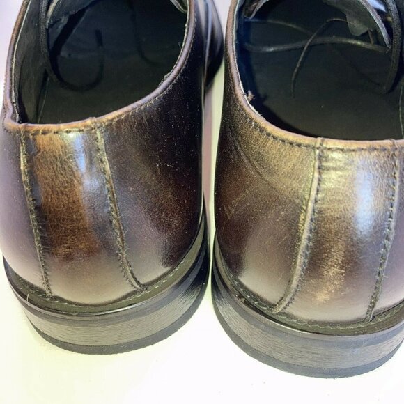 Stafford Handcrafted Leather Deep Brown Square Toe Dress Shoes Sz10 - Picture 4 of 8